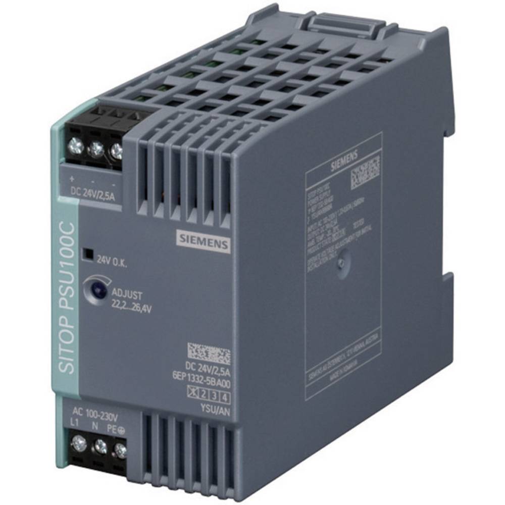 Siemens SITOP PSU100C 24 V/2,5 A síťový zdroj na DIN lištu, 24 V/DC, 2.5 A, 60 W, výstupy 1 x