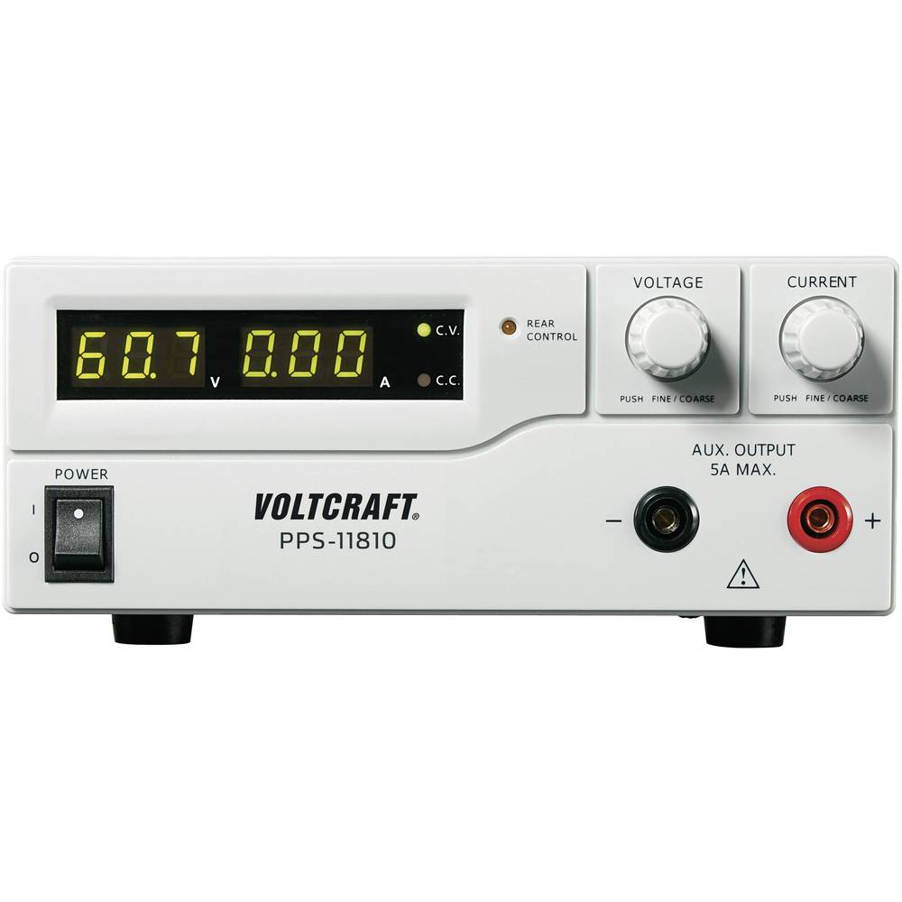 VOLTCRAFT PPS-11810 laboratorní zdroj s nastavitelným napětím, Kalibrováno dle (DAkkS), 1 - 18 V/DC, 0 - 10 A, 180 W, US