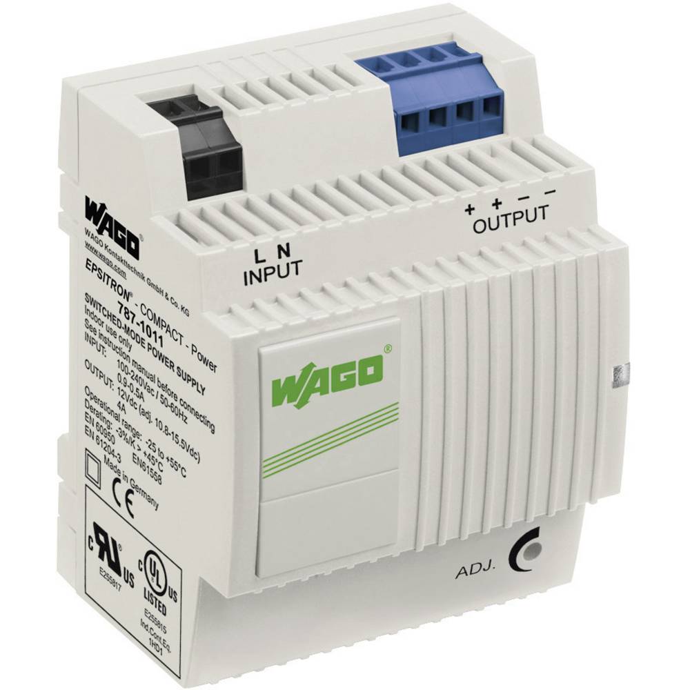 WAGO EPSITRON® COMPACT POWER 787-1011 síťový zdroj na DIN lištu, 12 V/DC, 4 A, 48 W, výstupy 2 x