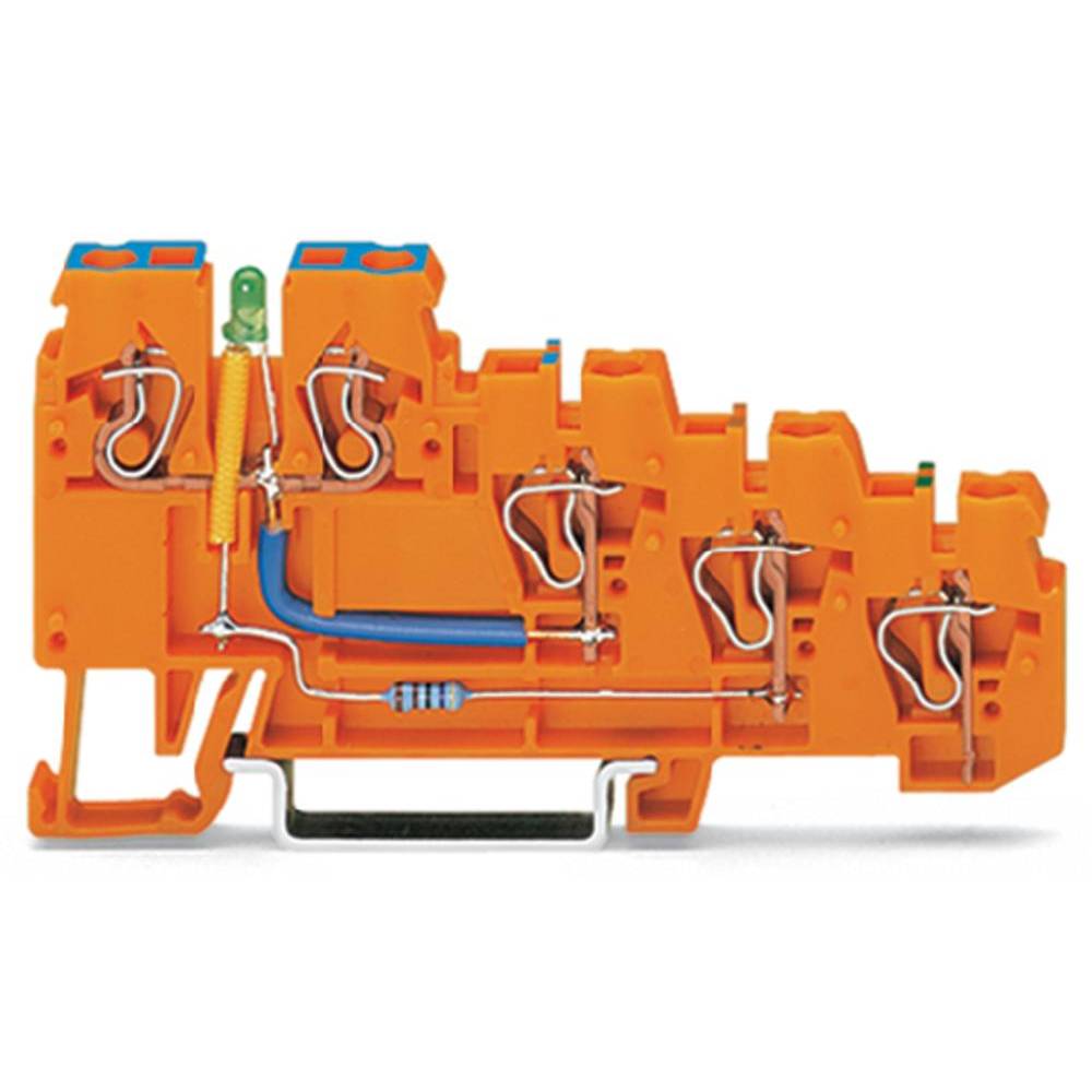 WAGO 270-574/281-483 svorka pro iniciační prvky 5 mm pružinová svorka oranžová 10 ks
