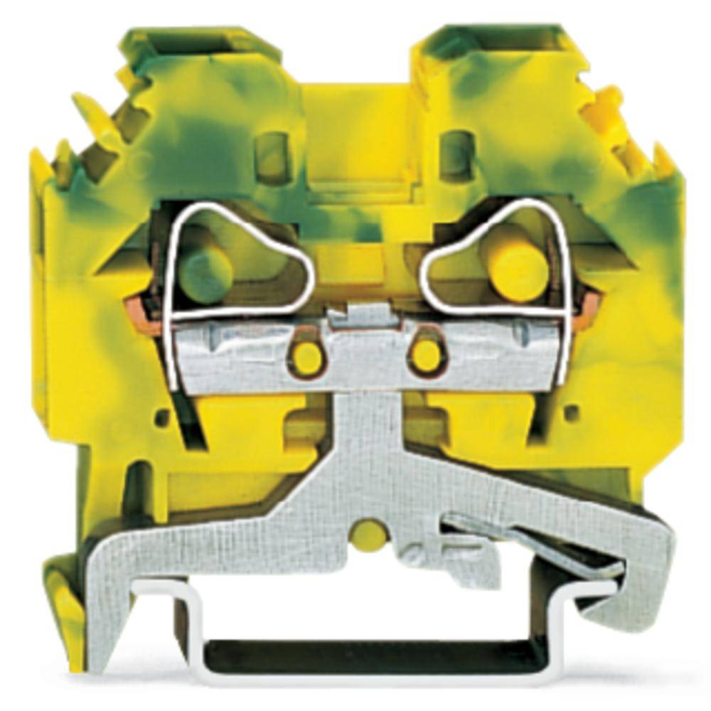 WAGO 282-107 svorka ochranného vodiče 8 mm pružinová svorka osazení: Terre zelená, žlutá 50 ks