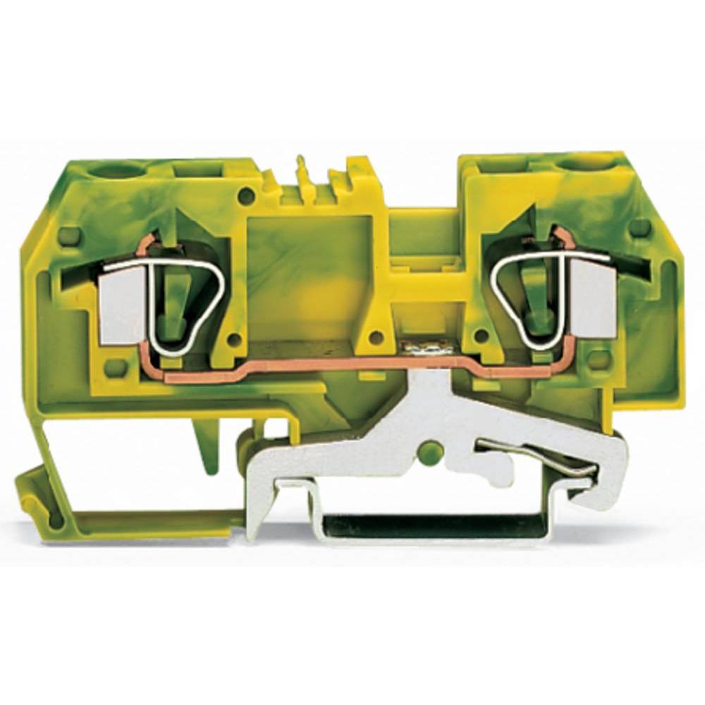 WAGO 282-907 svorka ochranného vodiče 8 mm pružinová svorka osazení: Terre zelená, žlutá 50 ks