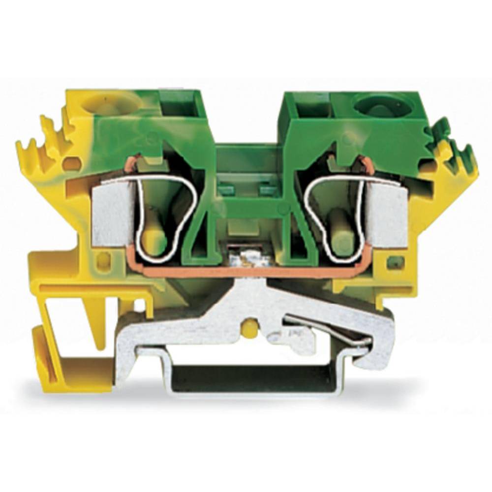 WAGO 284-607 svorka ochranného vodiče 10 mm pružinová svorka osazení: Terre zelená, žlutá 25 ks