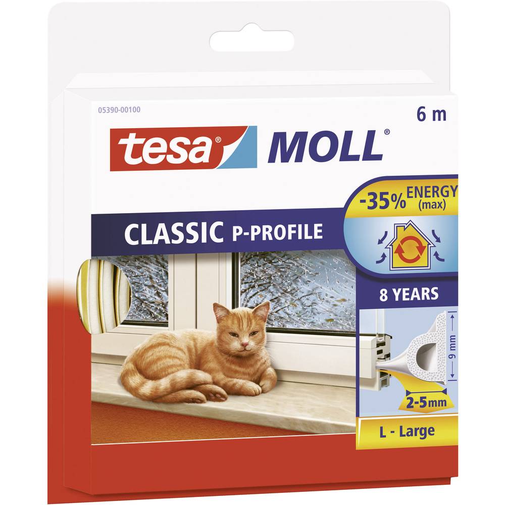 tesa P-PROFILE 05390-00100-00 těsnicí páska tesaMOLL® bílá (d x š) 6 m x 9 mm 1 ks
