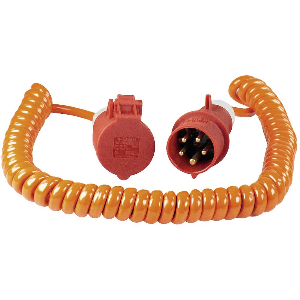AS Schwabe 70416 napájecí prodlužovací kabel 16 A oranžová, červená 5.00 m H07BQ-F 5G 1,5 mm² spirálový kabel