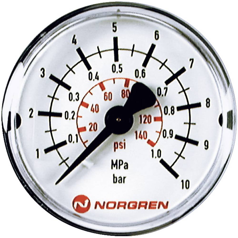 Norgren manometr 18-013-891 Připojení (manometr): zadní strana 0 do 6 bar vnější závit R1/8 1 ks