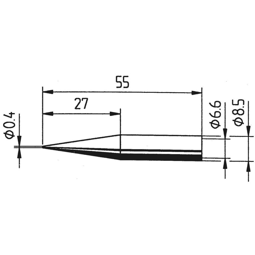 Ersa 842 UD LF pájecí hrot tužkový, prodloužený Velikost hrotů 0.4 mm Obsah 1 ks