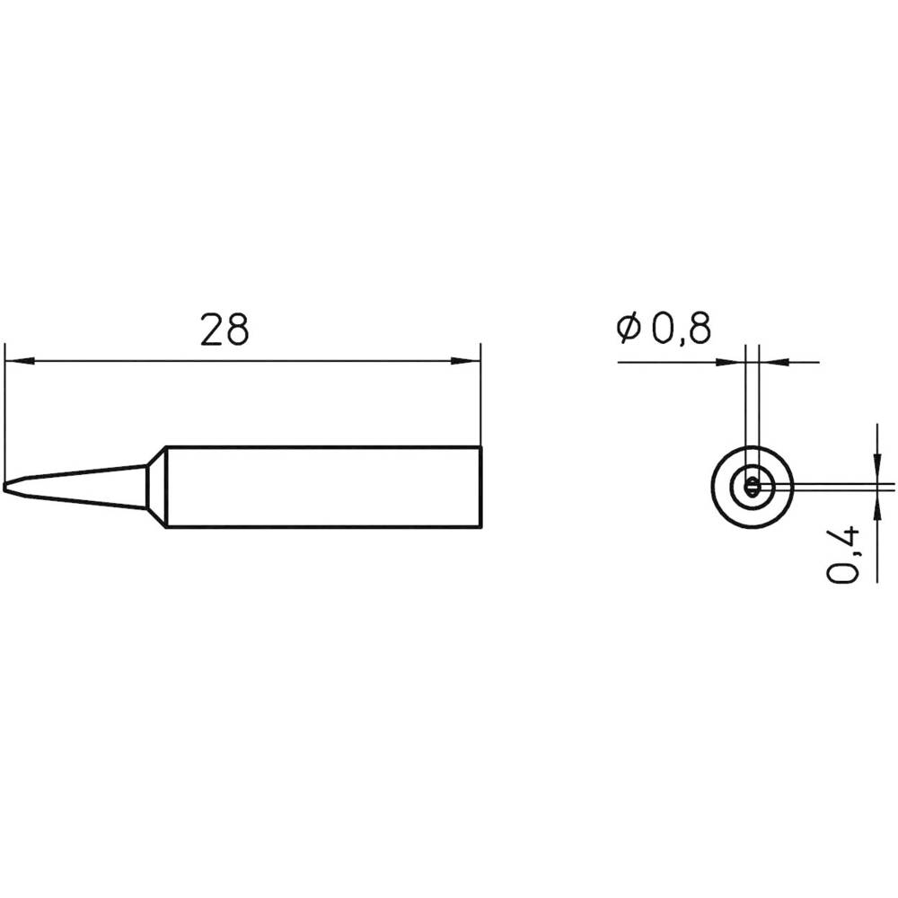 Weller XNT H pájecí hrot dlátový Velikost hrotů 0.8 mm Délka hrotů 28 mm Obsah 1 ks