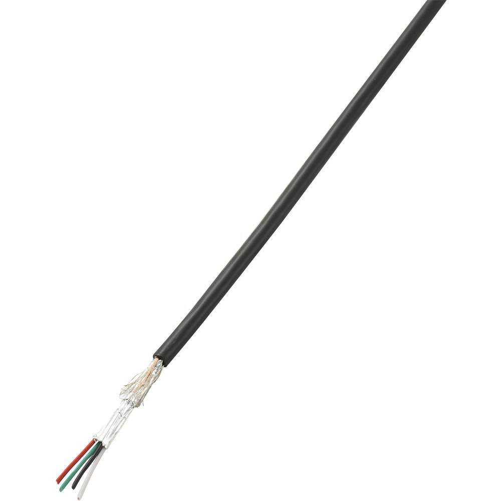 TRU COMPONENTS 1567123 kabel USB 4 x 0.08 mm² černá 10 m