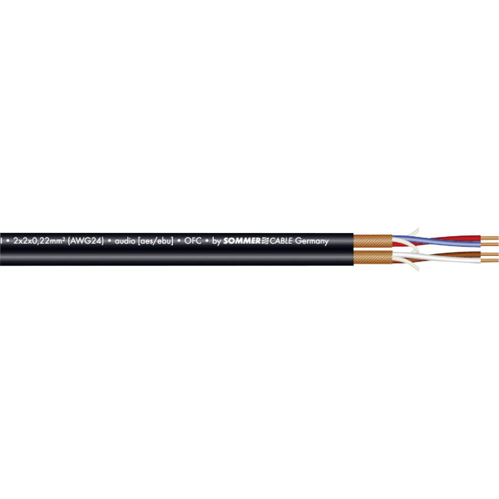 Sommer Cable 200-0551 mikrofonový kabel 2 x 2 x 0.22 mm² černá metrové zboží