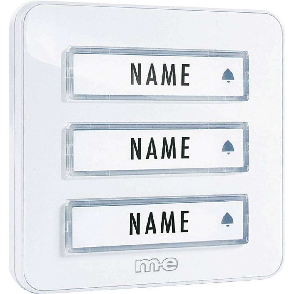 m-e modern-electronics KTA-3 W deska zvonku se jmenovkou 3násobný bílá 12 V/1 A