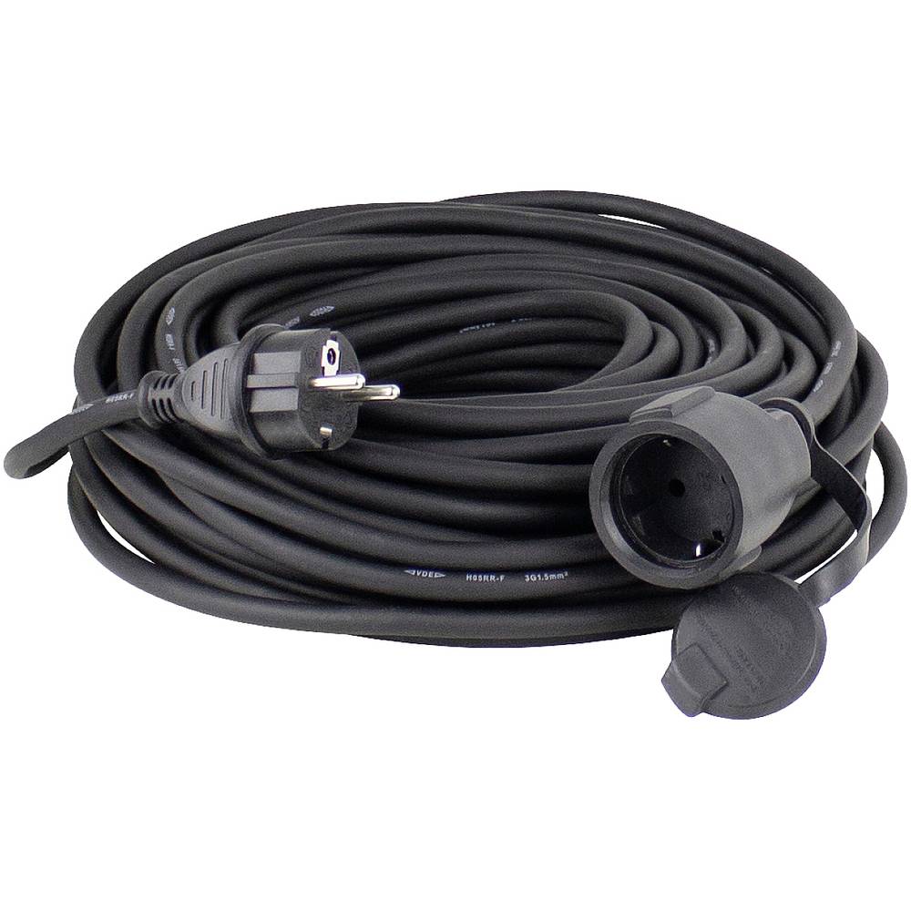 AS Schwabe 60340 napájecí prodlužovací kabel 16 A černá 50.00 m H07RN-F 3G 1,5 mm²