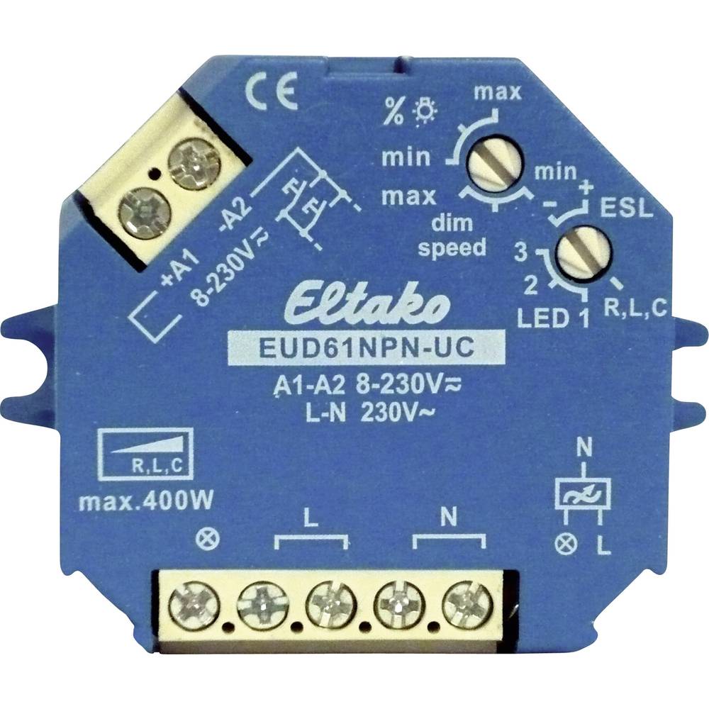 Eltako EUD61NPN-UC stmívač na omítku, stmívač pod omítku Vhodné pro svítidlo: žárovka, energeticky úsporná žárovka, halo