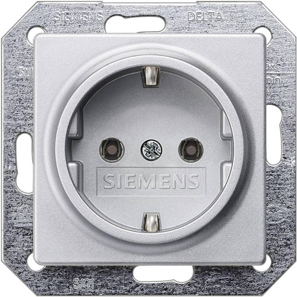 Siemens spínací program vestavný zásuvka s ochranným kontaktem Delta hliník (kovový) 5UB1931