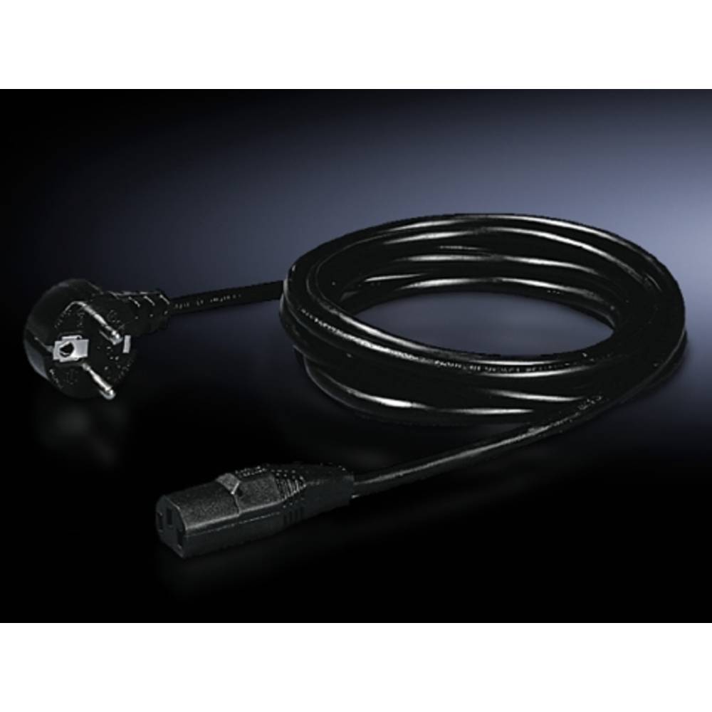Rittal napájecí kabel [1x zástrčka s ochranným kontaktem - 1x IEC C13 zásuvka 10 A] 1.80 m černá