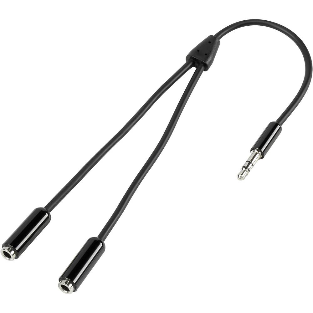SpeaKa Professional SP-7870032 jack audio kabel [1x jack zástrčka 3,5 mm - 2x jack zásuvka 3,5 mm] 20.00 cm černá SuperS