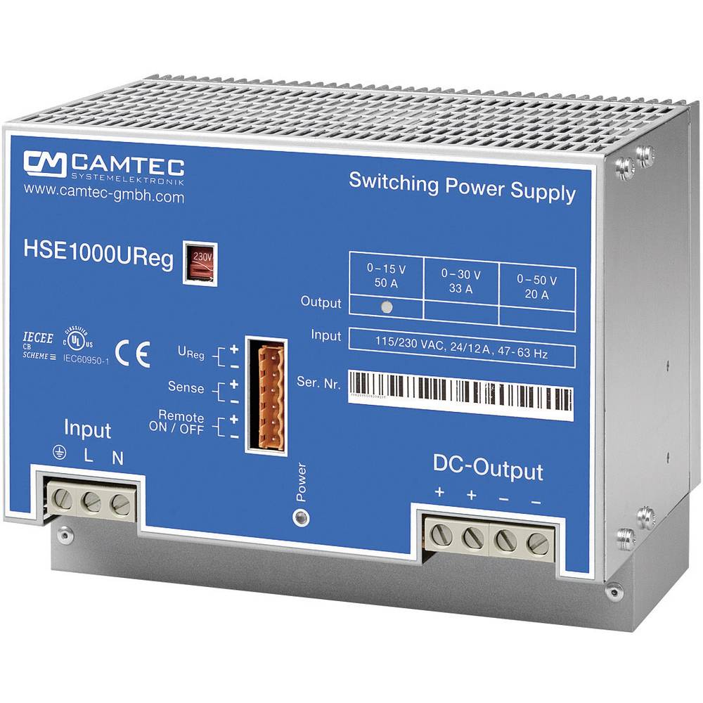 Camtec HSEUreg10001.50T laboratorní zdroj s nastavitelným napětím, 0 - 50 V/DC, 20 A, 1008 W, výstup 1 x, 304.1053.003CA