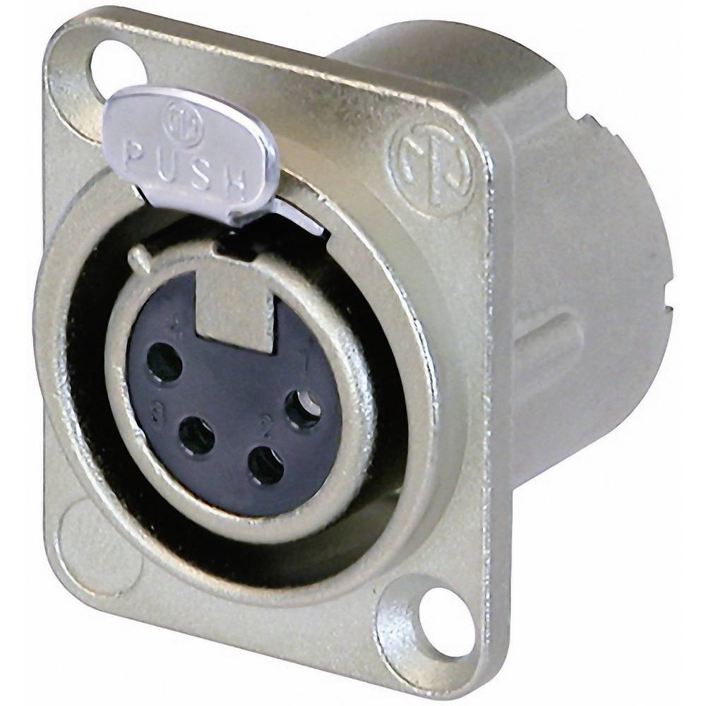 Neutrik NC4FD-LX XLR konektor přírubová zásuvka, rovná Pólů: 4 stříbrná 1 ks