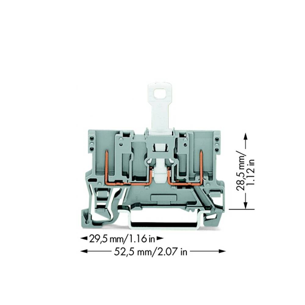 WAGO 769-222 hlavní svorka 5 mm pružinová svorka osazení: L šedá 50 ks
