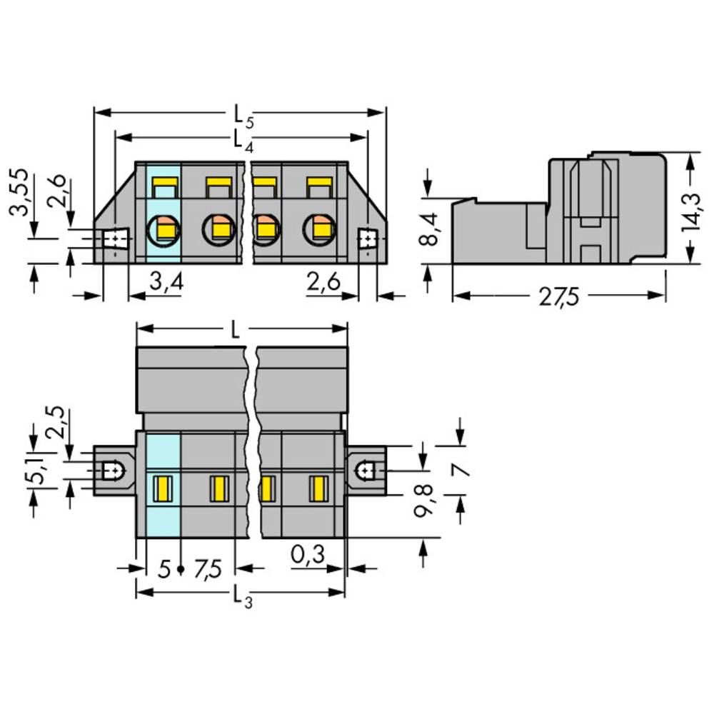 WAGO 2081 pinová lišta (standardní) 12, rozteč 7.50 mm, 731-612/019-000, 10 ks