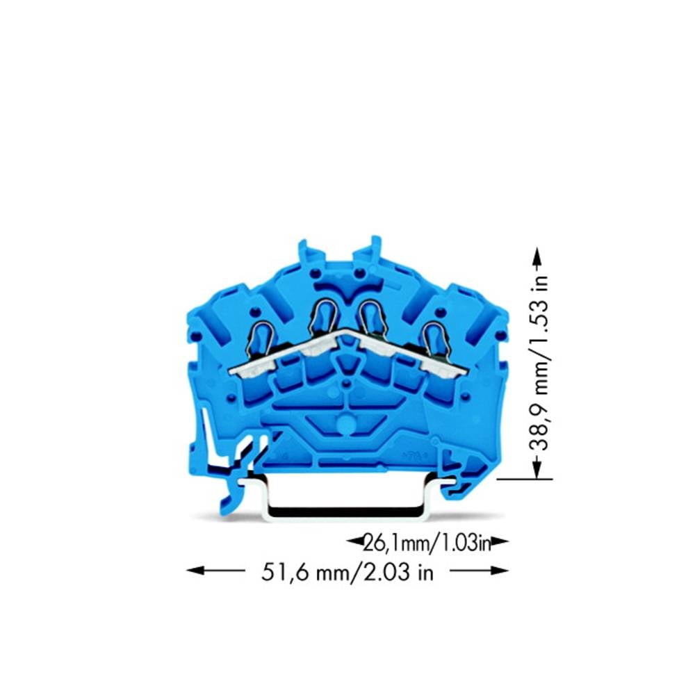 WAGO 2002-6404 průchodková svorka 5.20 mm pružinová svorka osazení: N modrá 100 ks