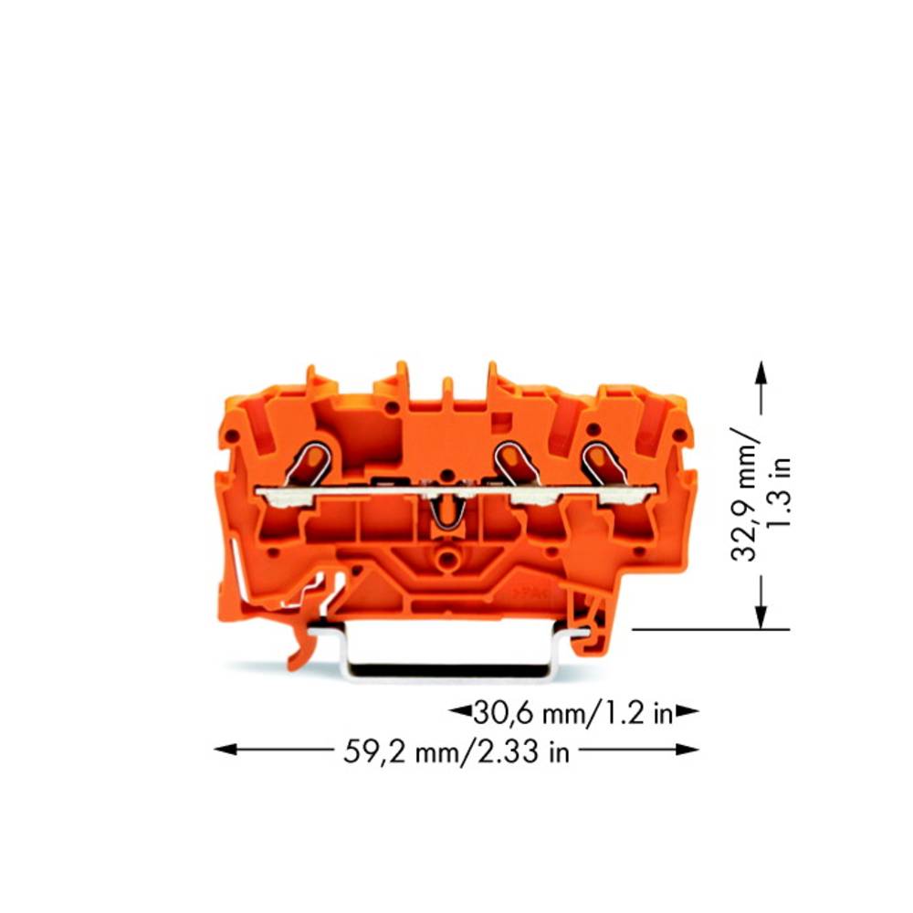 WAGO 2001-1302 průchodková svorka 4.20 mm pružinová svorka oranžová 100 ks