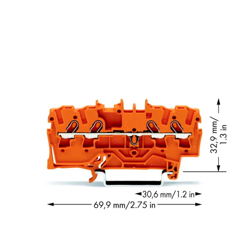 WAGO 2001-1402 průchodková svorka 4.20 mm pružinová svorka oranžová 100 ks