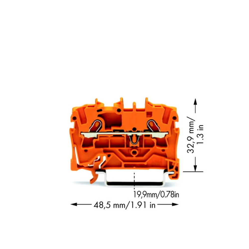 WAGO 2001-1202 průchodková svorka 4.20 mm pružinová svorka oranžová 100 ks