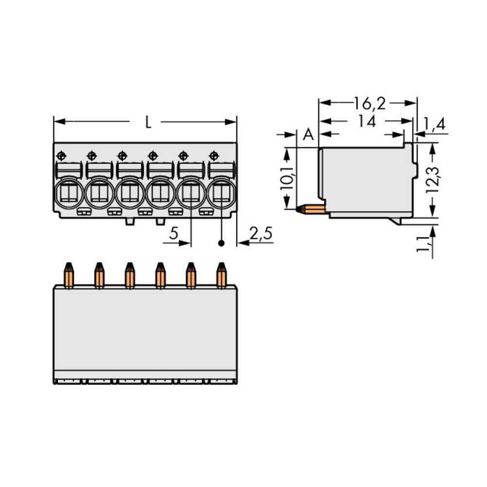 WAGO 2092 konektor do DPS 10, rozteč 5 mm, 2092-1180-100, 100 ks