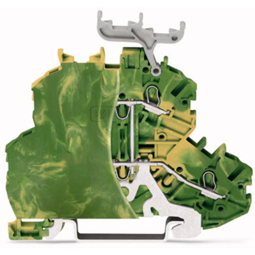 WAGO 2000-2207/099-000 dvojitá svorka ochranného vodiče 4.20 mm pružinová svorka osazení: Terre zelená, žlutá 50 ks