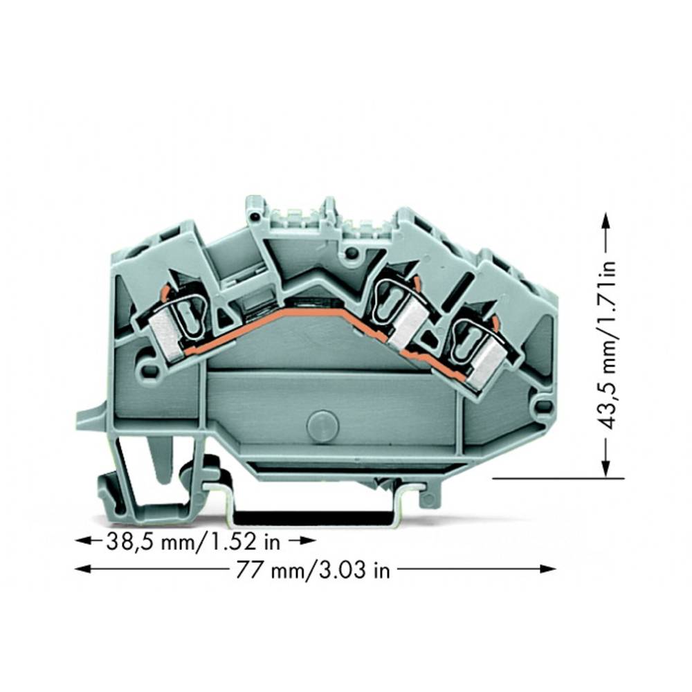 WAGO 780-631 průchodková svorka 5 mm pružinová svorka osazení: L šedá 50 ks