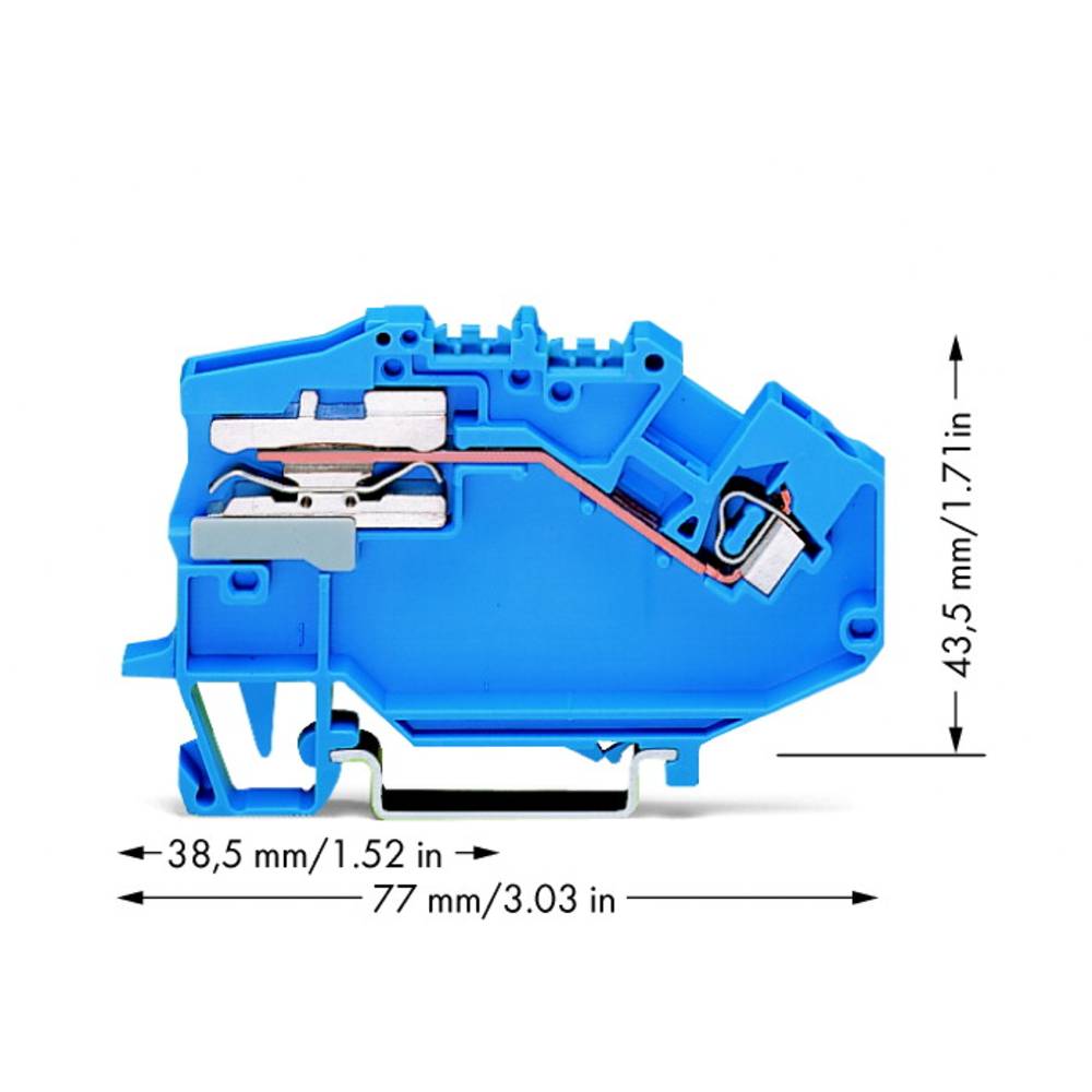 WAGO 780-613 oddělovací svorka 5 mm pružinová svorka osazení: N modrá 50 ks