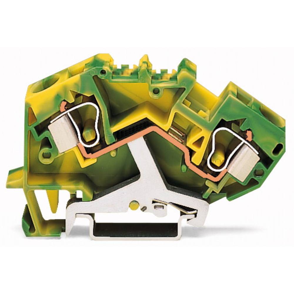 WAGO 784-607/999-950 svorka ochranného vodiče 10 mm pružinová svorka osazení: Terre zelená, žlutá 25 ks
