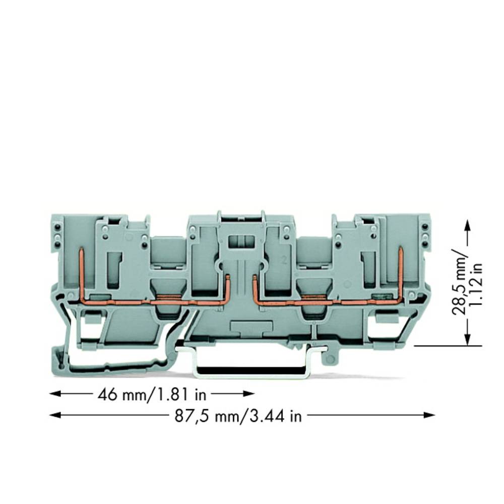 WAGO 769-161 hlavní svorka 5 mm pružinová svorka osazení: L šedá 50 ks