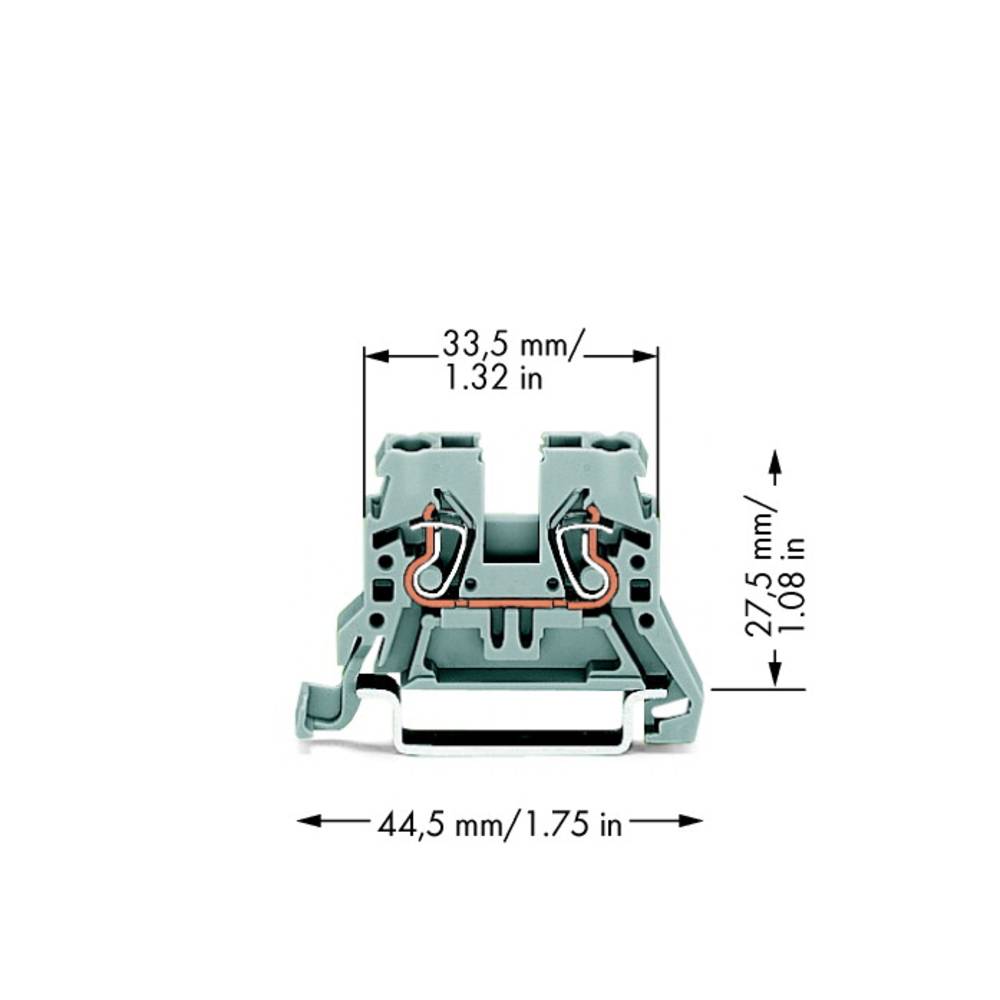 WAGO 870-901 průchodková svorka 5 mm pružinová svorka osazení: L šedá 100 ks