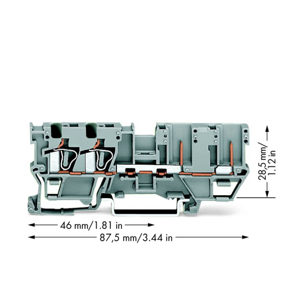 WAGO 769-171 hlavní svorka 5 mm pružinová svorka osazení: L šedá 50 ks