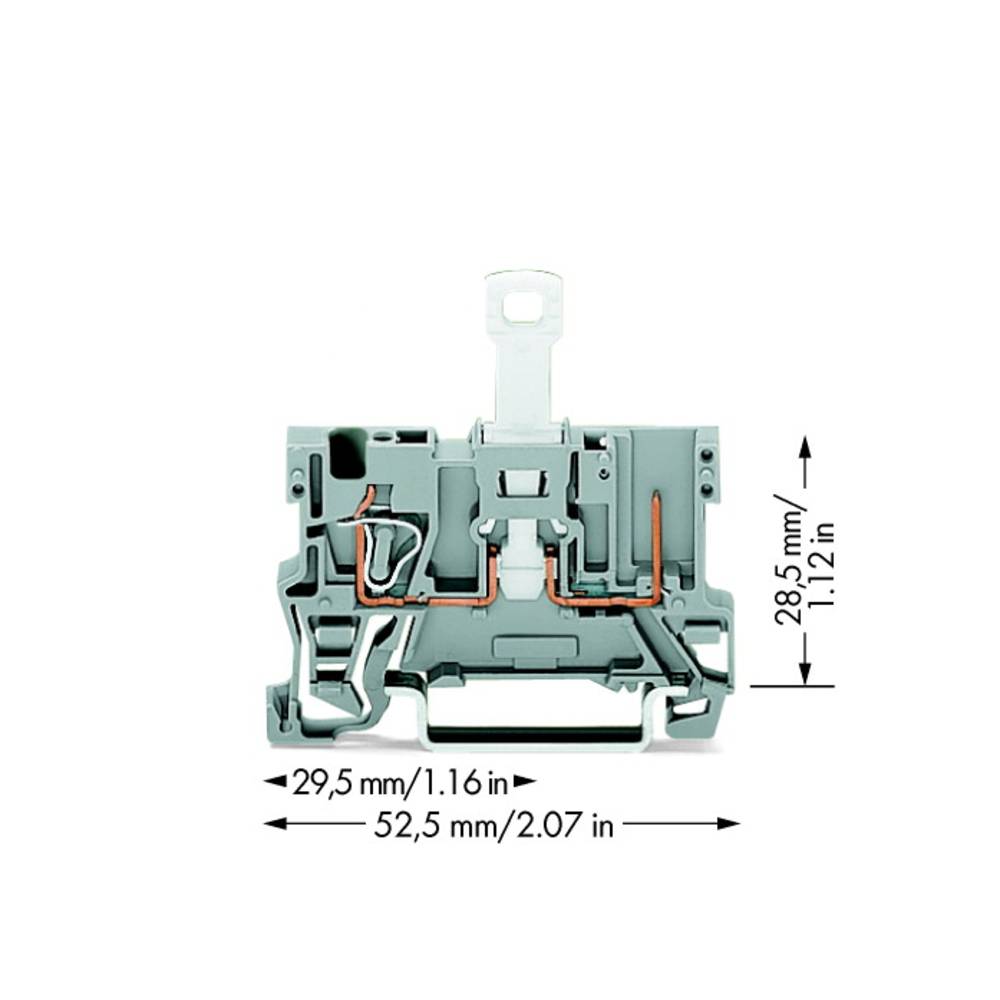 WAGO 769-232 hlavní svorka 5 mm pružinová svorka osazení: L šedá 50 ks