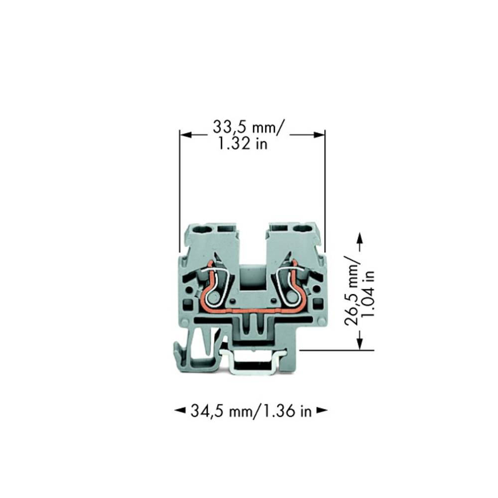 WAGO 870-911 průchodková svorka 5 mm pružinová svorka osazení: L šedá 100 ks
