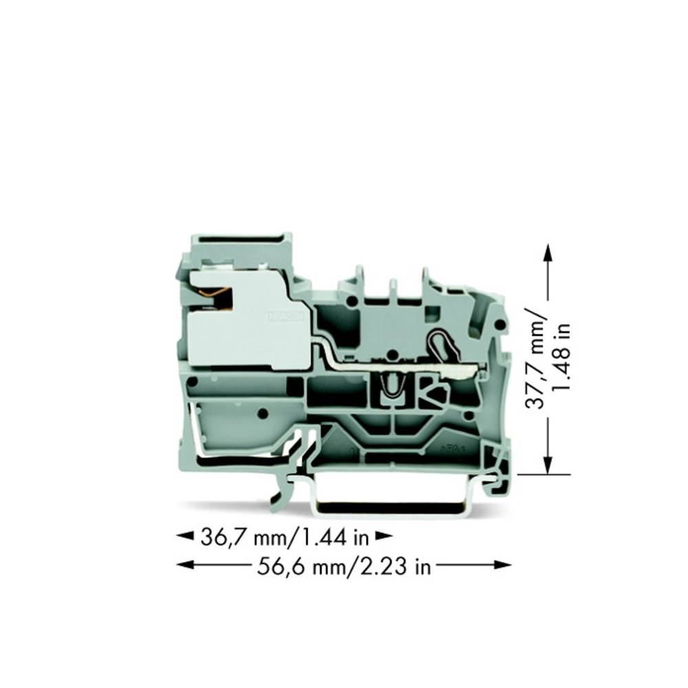 WAGO 2002-7111 potenciálová svorka 5.20 mm pružinová svorka šedá 50 ks