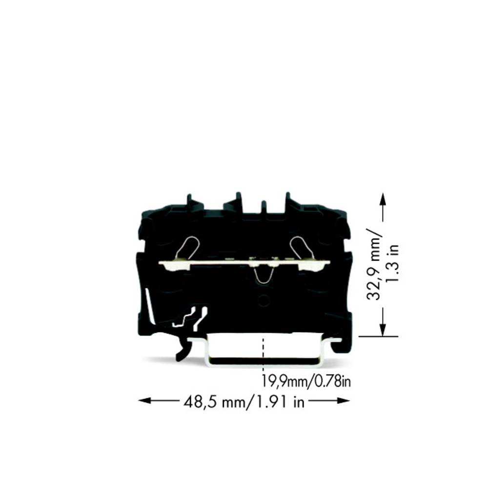 WAGO 2002-1205 průchodková svorka 5.20 mm pružinová svorka černá 100 ks