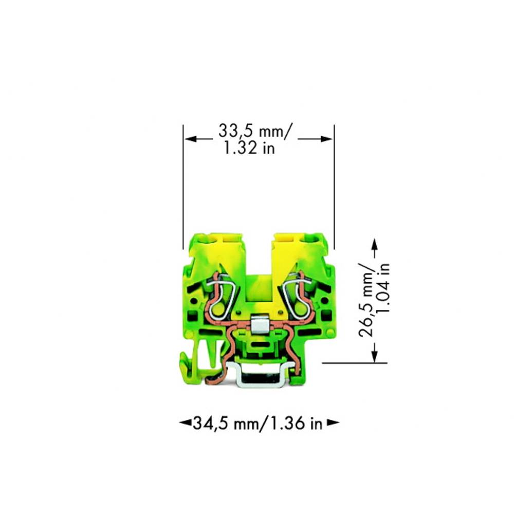 WAGO 870-917 svorka ochranného vodiče 5 mm pružinová svorka osazení: Terre zelená, žlutá 100 ks