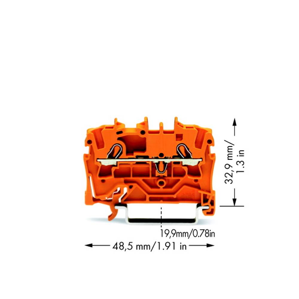 WAGO 2002-1202 průchodková svorka 5.20 mm pružinová svorka oranžová 100 ks