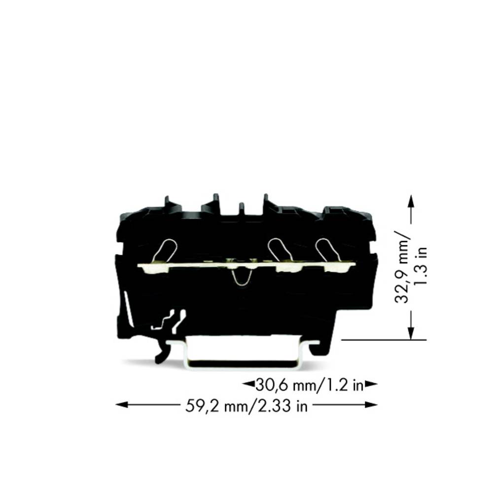 WAGO 2002-1305 průchodková svorka 5.20 mm pružinová svorka černá 100 ks