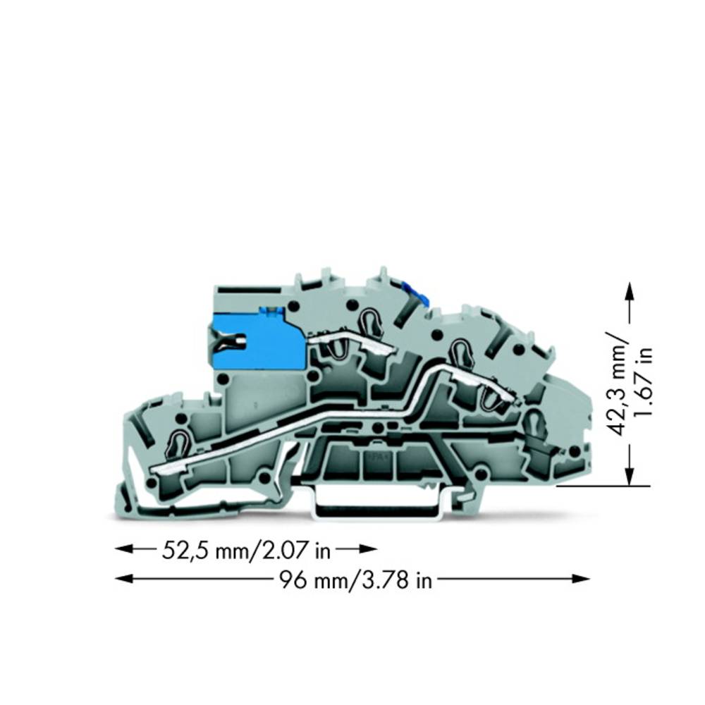 WAGO 2003-7640 patrová instalační svorka 5.20 mm pružinová svorka osazení: NT, L šedá 50 ks