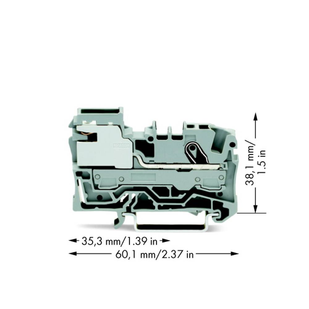 WAGO 2006-7111 potenciálová svorka 7.50 mm pružinová svorka šedá 50 ks