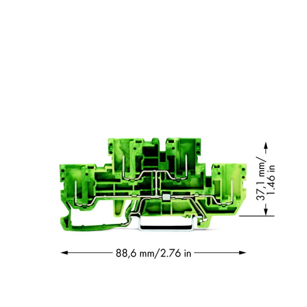 WAGO 870-157 dvojitá svorka ochranného vodiče 5 mm pružinová svorka, zásuvná svorka osazení: Terre zelená, žlutá 50 ks