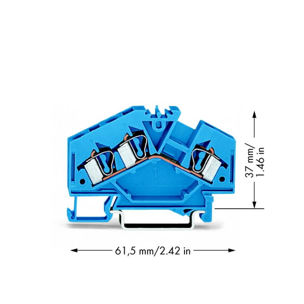 WAGO 281-651 průchodková svorka 6 mm pružinová svorka osazení: N modrá 100 ks