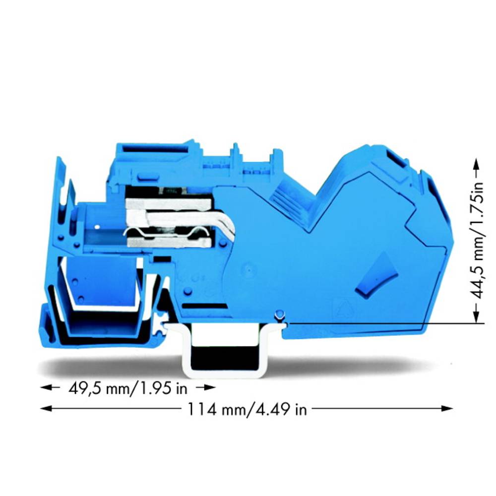 WAGO 785-613 oddělovací svorka 16 mm pružinová svorka osazení: N modrá 15 ks