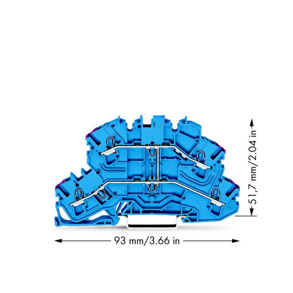 WAGO 2002-2609 dvojitá průchodková svorka 5.20 mm pružinová svorka osazení: N modrá 50 ks