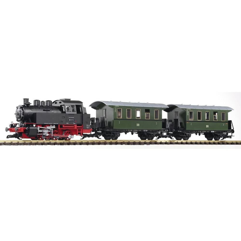 Piko G 37125 Startovací set s parní lokomotivou BR 80 s 2 osobními vozy DR